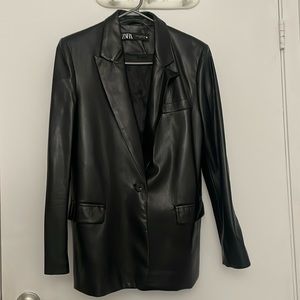 ZARA Leather Blazer in size xs